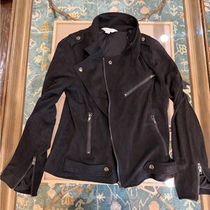 Market & Spruce Black Faux-Suede Moto Jacket